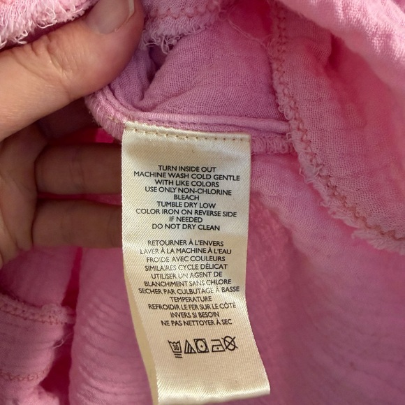 We The Free Pink Frayed Gauze Button Shirt - xs - Picture 7 of 7